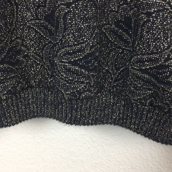 Vintage Black & Gold Floral Sweater- Size Large - Picture 6 of 6
